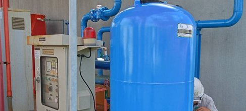 Zilmet pressure tank installation work in the factory